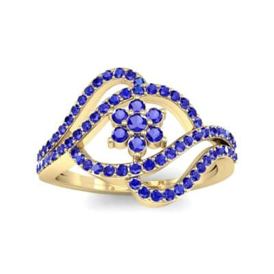 Eye of Horus Blue Sapphire Ring (0.44 CTW) Top Dynamic View