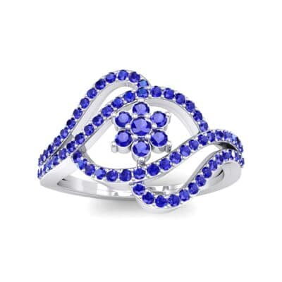 Eye of Horus Blue Sapphire Ring (0.44 CTW) Top Dynamic View