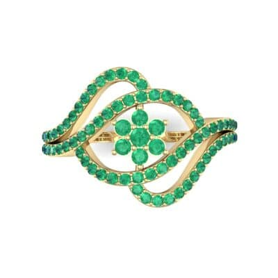 Eye of Horus Emerald Ring (0.44 CTW) Top Flat View