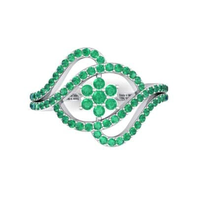 Eye of Horus Emerald Ring (0.44 CTW) Top Flat View