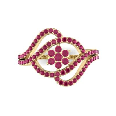 Eye of Horus Ruby Ring (0.44 CTW) Top Flat View