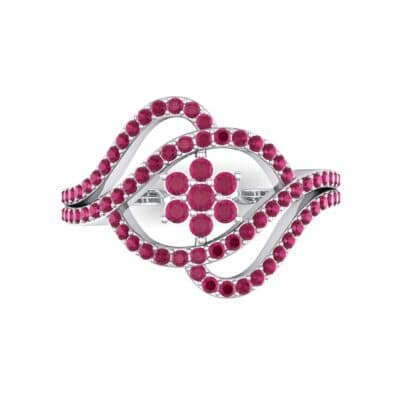 Eye of Horus Ruby Ring (0.44 CTW) Top Flat View