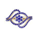 Eye of Horus Blue Sapphire Ring (0.44 CTW) Top Flat View