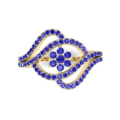 Eye of Horus Blue Sapphire Ring (0.44 CTW) Top Flat View