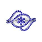 Eye of Horus Blue Sapphire Ring (0.44 CTW) Top Flat View