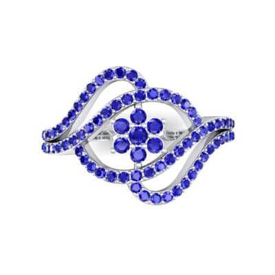 Eye of Horus Blue Sapphire Ring (0.44 CTW) Top Flat View