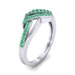 Pave Flight Emerald Ring (0.22 CTW) Perspective View