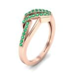 Pave Flight Emerald Ring (0.22 CTW) Perspective View
