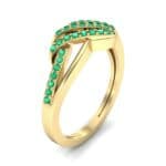 Pave Flight Emerald Ring (0.22 CTW) Perspective View