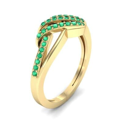 Pave Flight Emerald Ring (0.22 CTW) Perspective View