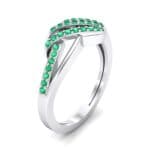 Pave Flight Emerald Ring (0.22 CTW) Perspective View