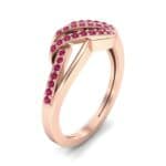 Pave Flight Ruby Ring (0.22 CTW) Perspective View