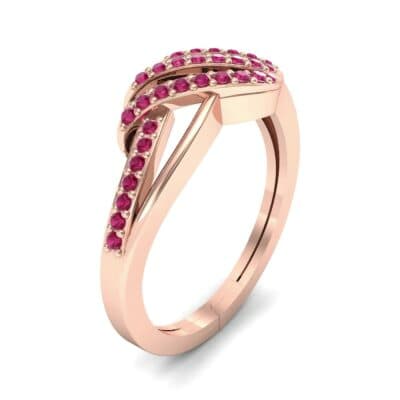 Pave Flight Ruby Ring (0.22 CTW) Perspective View