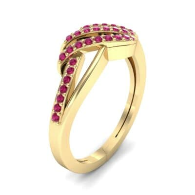 Pave Flight Ruby Ring (0.22 CTW) Perspective View