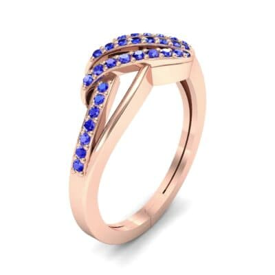 Pave Flight Blue Sapphire Ring (0.22 CTW) Perspective View