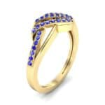 Pave Flight Blue Sapphire Ring (0.22 CTW) Perspective View