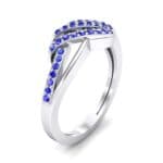 Pave Flight Blue Sapphire Ring (0.22 CTW) Perspective View