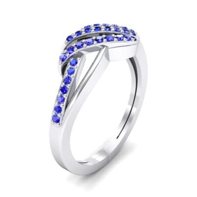 Pave Flight Blue Sapphire Ring (0.22 CTW) Perspective View