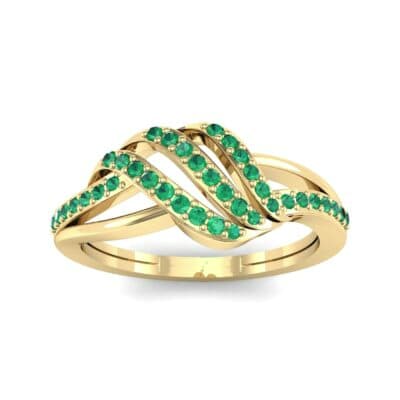 Pave Flight Emerald Ring (0.22 CTW) Top Dynamic View