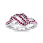 Pave Flight Ruby Ring (0.22 CTW) Top Dynamic View