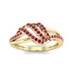 Pave Flight Ruby Ring (0.22 CTW) Top Dynamic View