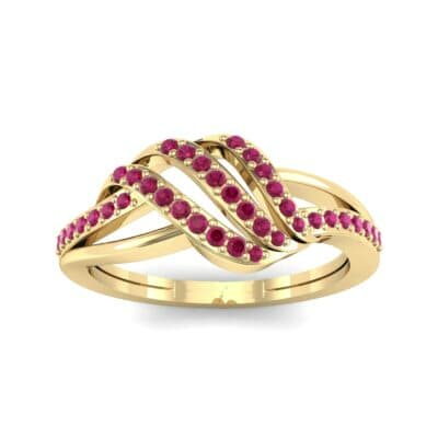 Pave Flight Ruby Ring (0.22 CTW) Top Dynamic View