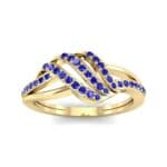 Pave Flight Blue Sapphire Ring (0.22 CTW) Top Dynamic View