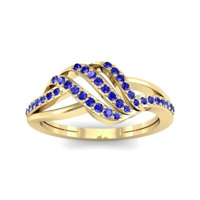 Pave Flight Blue Sapphire Ring (0.22 CTW) Top Dynamic View
