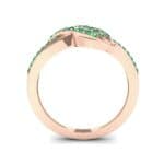 Pave Flight Emerald Ring (0.22 CTW) Side View