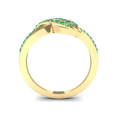 Pave Flight Emerald Ring (0.22 CTW) Side View