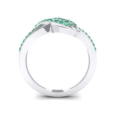 Pave Flight Emerald Ring (0.22 CTW) Side View