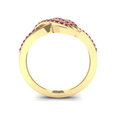 Pave Flight Ruby Ring (0.22 CTW) Side View
