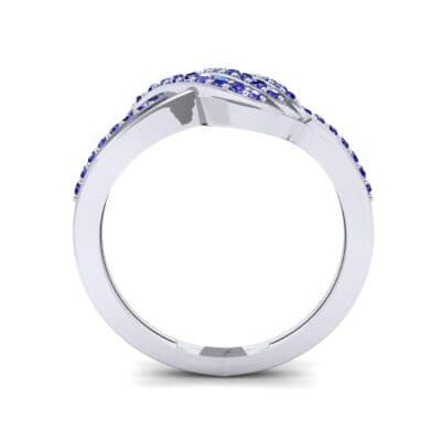 Pave Flight Blue Sapphire Ring (0.22 CTW) Side View