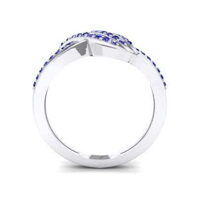Pave Flight Blue Sapphire Ring (0.22 CTW) Side View