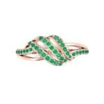 Pave Flight Emerald Ring (0.22 CTW) Top Flat View