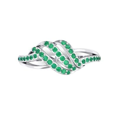 Pave Flight Emerald Ring (0.22 CTW) Top Flat View