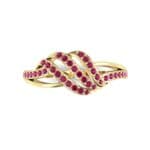 Pave Flight Ruby Ring (0.22 CTW) Top Flat View