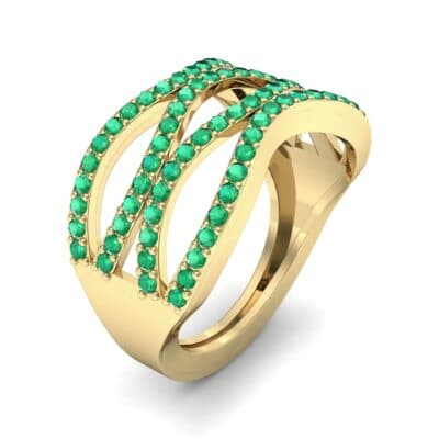 Flux Pave Emerald Ring (0.56 CTW) Perspective View