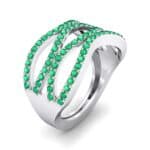 Flux Pave Emerald Ring (0.56 CTW) Perspective View