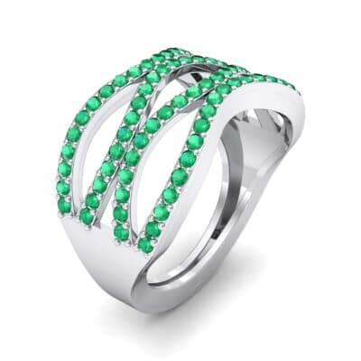 Flux Pave Emerald Ring (0.56 CTW) Perspective View