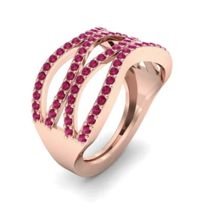 Flux Pave Ruby Ring (0.56 CTW) Perspective View