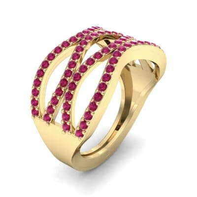 Flux Pave Ruby Ring (0.56 CTW) Perspective View