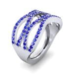 Flux Pave Blue Sapphire Ring (0.56 CTW) Perspective View