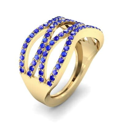 Flux Pave Blue Sapphire Ring (0.56 CTW) Perspective View
