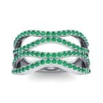 Flux Pave Emerald Ring (0.56 CTW) Top Dynamic View