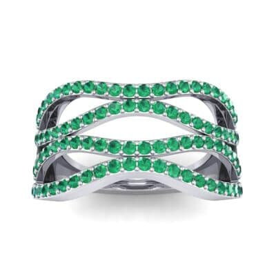 Flux Pave Emerald Ring (0.56 CTW) Top Dynamic View