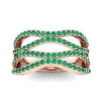 Flux Pave Emerald Ring (0.56 CTW) Top Dynamic View