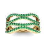 Flux Pave Emerald Ring (0.56 CTW) Top Dynamic View