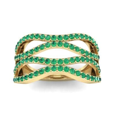 Flux Pave Emerald Ring (0.56 CTW) Top Dynamic View