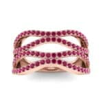 Flux Pave Ruby Ring (0.56 CTW) Top Dynamic View